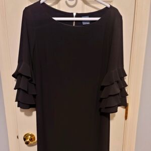 Elegant Black Ruffle Sleeve Dress